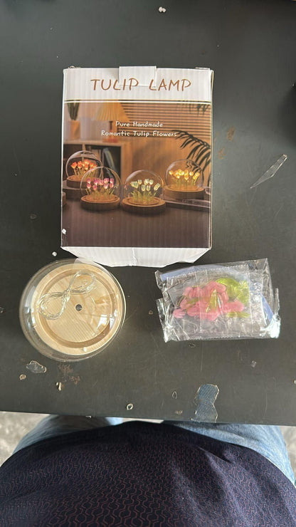 Tulip Flower LED Lamp – Romantic Round Light for Living Room & Gifts