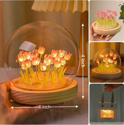 Tulip Flower LED Lamp – Romantic Round Light for Living Room & Gifts